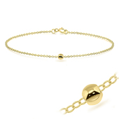 Gold Plated Tiny Ball Silver Bracelet BRS-451-GP